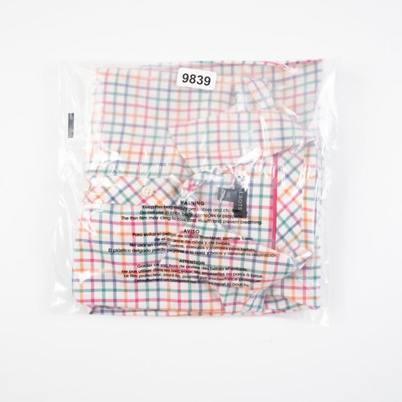 TALBOTS white multicolor check plaid flannel button down shirt size XS - Picture 8 of 8